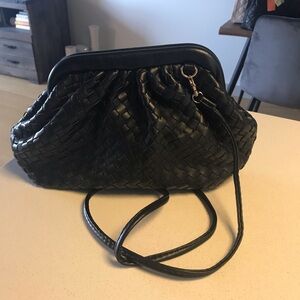 Chic Woven Faux Leather Bag
